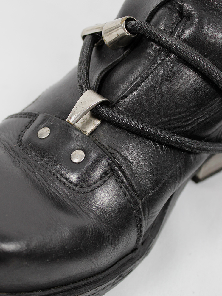 Dirk Bikkembergs black mountaineering boots with metal heel and elastics fall 1996 (24)
