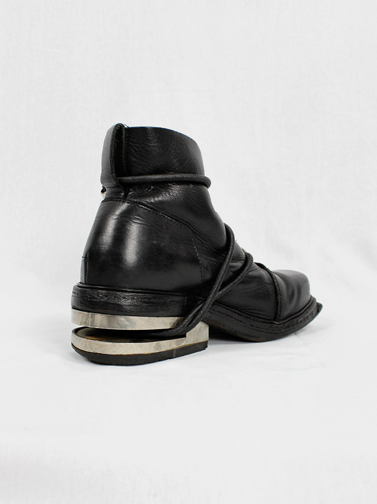 Dirk Bikkembergs black mountaineering boots with metal heel and elastics fall 1996 (9)