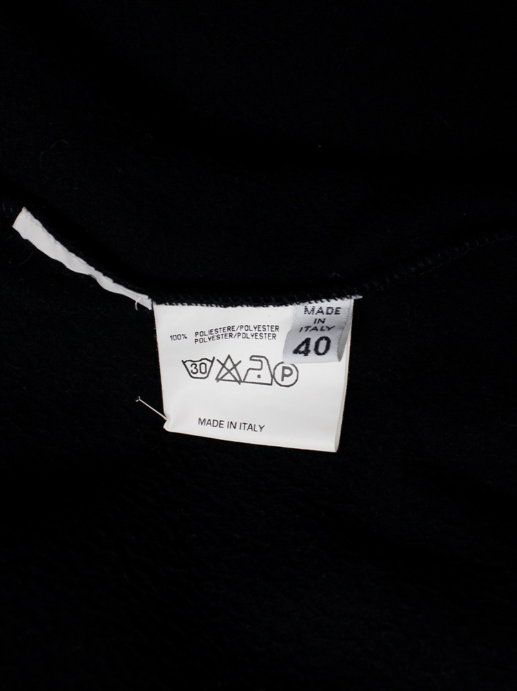 Maison Martin Margiela 6 black fleece maxi skirt with back slit fall 1999 (10)