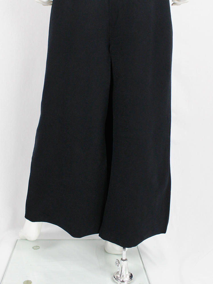 Maison Martin Margiela 6 black fleece maxi skirt with back slit fall 1999 (5)