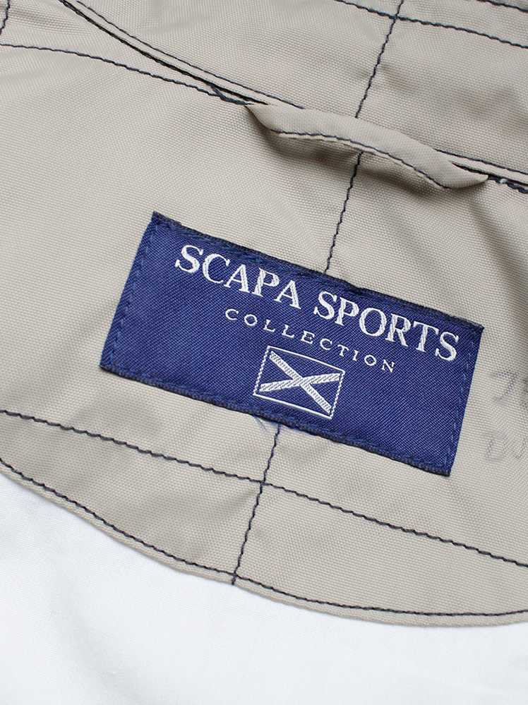 Walter Van Beirendonck for Scapa beige Formula 1 jacket with black stripes and red patches (1)
