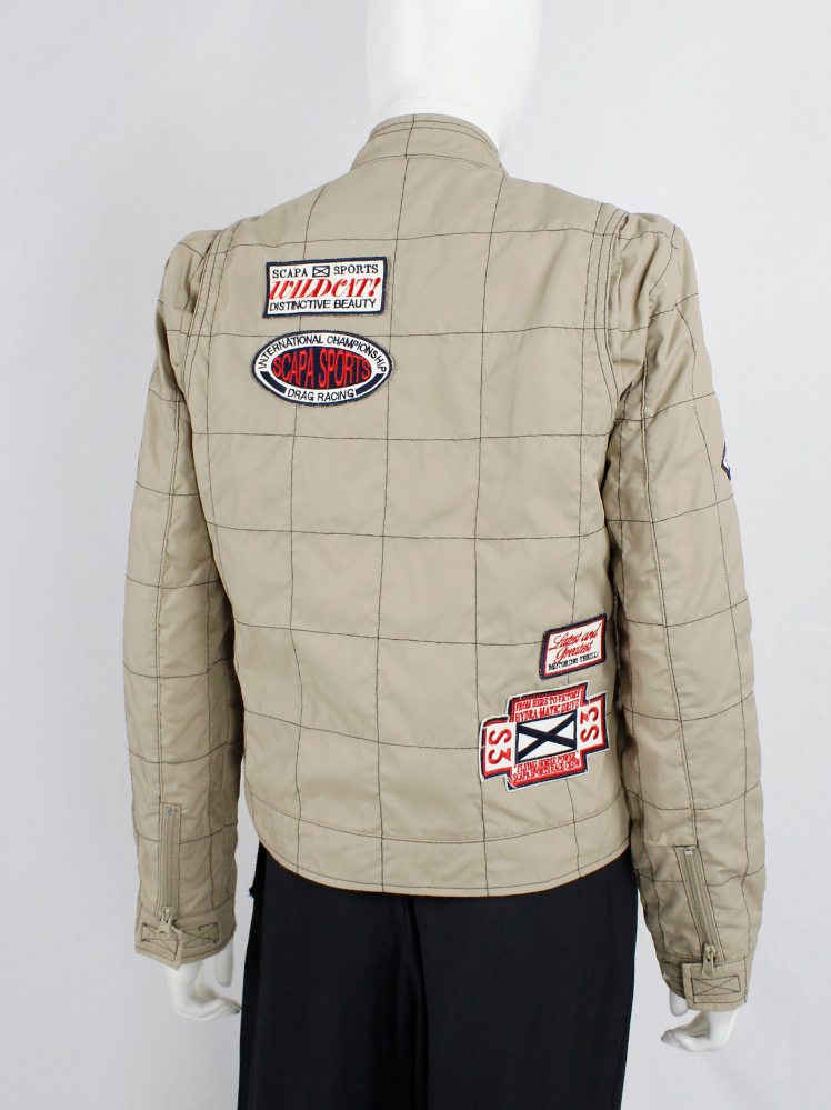 Walter Van Beirendonck for Scapa beige Formula 1 jacket with black stripes and red patches (10)