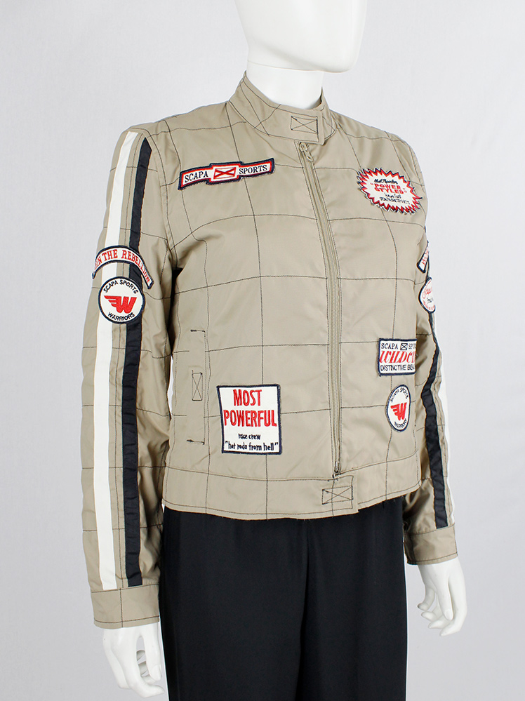 Walter Van Beirendonck for Scapa beige Formula 1 jacket with black stripes and red patches (6)