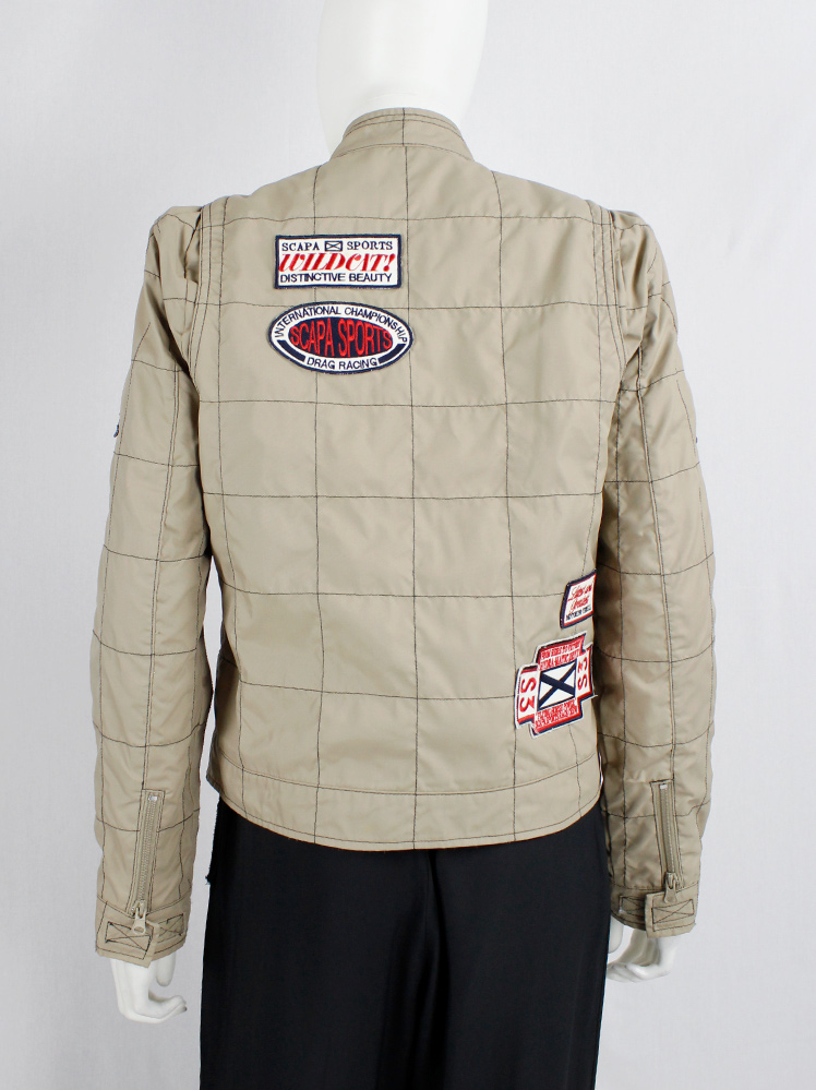Walter Van Beirendonck for Scapa beige Formula 1 jacket with black stripes and red patches (9)