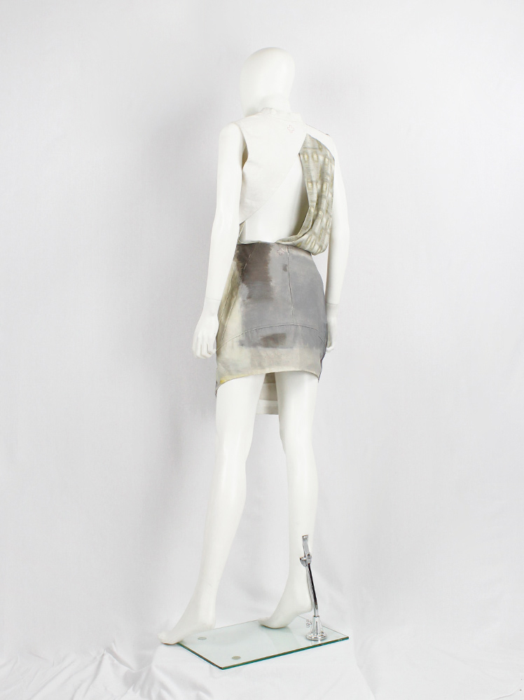 af Vandevorst grey geometric skirt hand-painted by Katrien Wuyts spring 2011 (10)