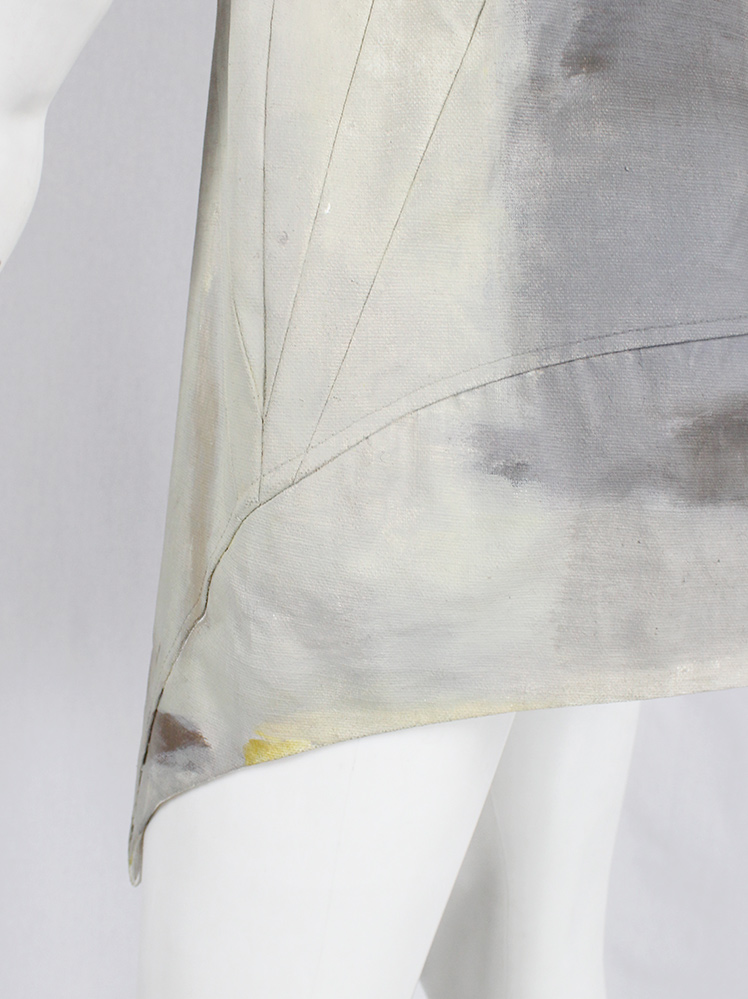 af Vandevorst grey geometric skirt hand-painted by Katrien Wuyts spring 2011 (13)