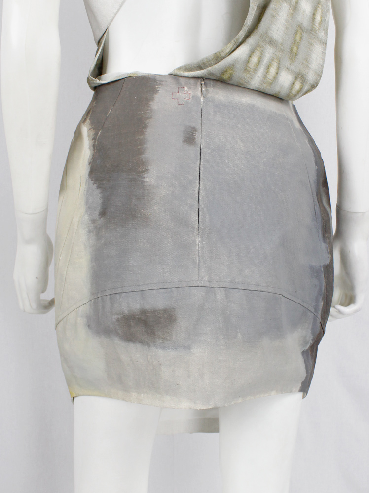af Vandevorst grey geometric skirt hand-painted by Katrien Wuyts spring 2011 (14)