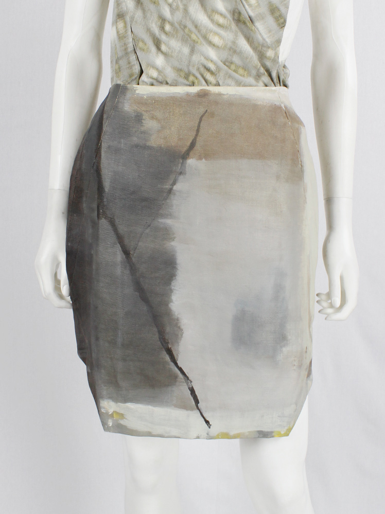 af Vandevorst grey geometric skirt hand-painted by Katrien Wuyts spring 2011 (28)