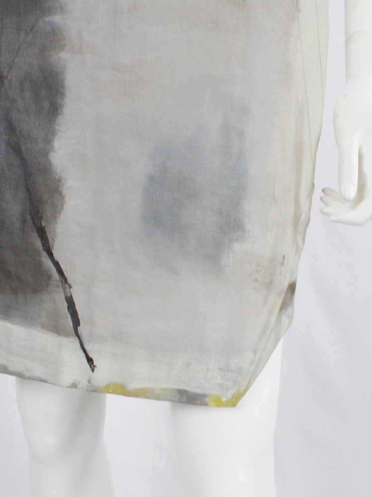 af Vandevorst grey geometric skirt hand-painted by Katrien Wuyts spring 2011 (4)