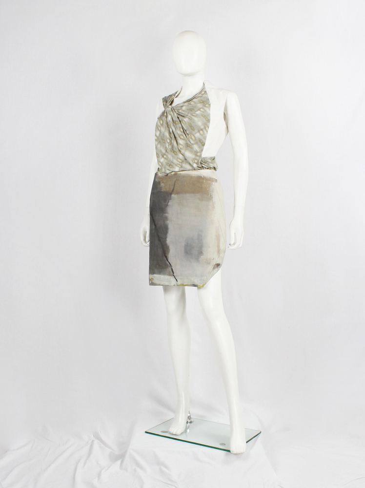 af Vandevorst grey geometric skirt hand-painted by Katrien Wuyts spring 2011 (8)