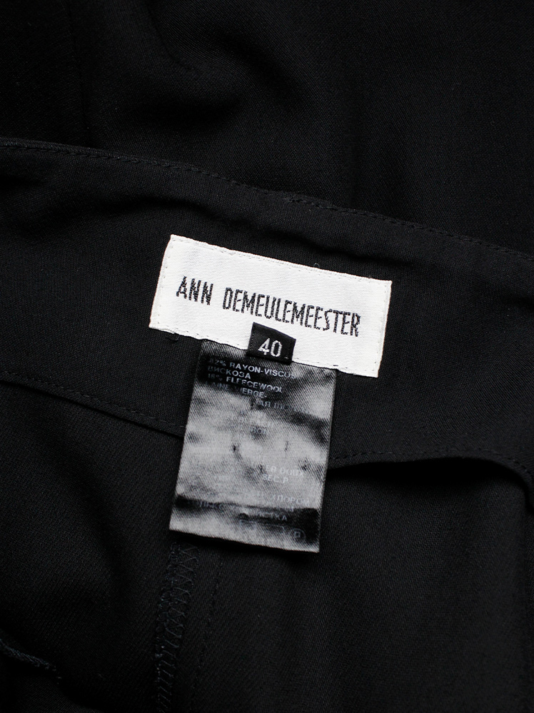 vintage Ann Demeulemeester Blanche black skirt with two belts and paperbag waist re-edition of spring 2004 (7)