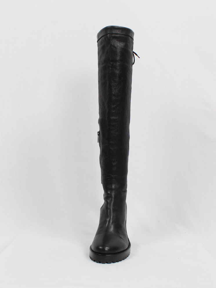 vintage Ann Demeulemeester black thigh high boots with stiletto heel fall 2017 (14)