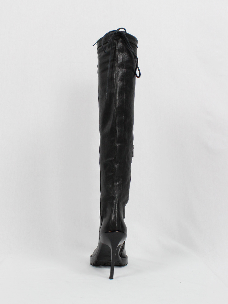 vintage Ann Demeulemeester black thigh high boots with stiletto heel fall 2017 (18)