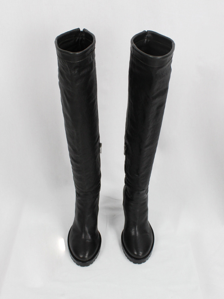 vintage Ann Demeulemeester black thigh high boots with stiletto heel fall 2017 (3)