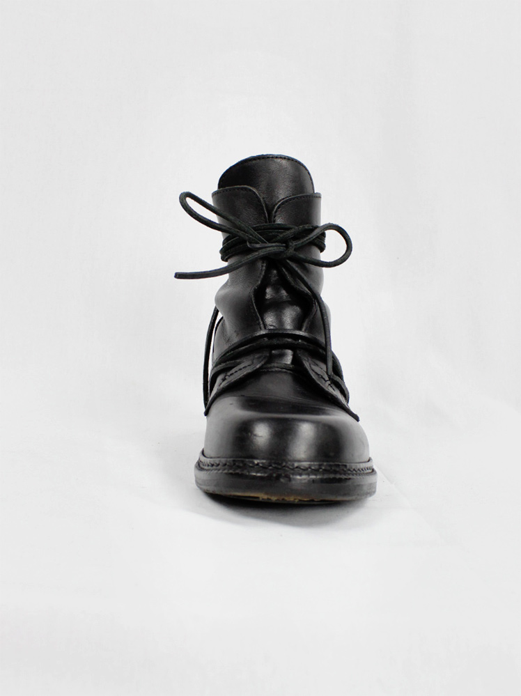 vintage Dirk Bikkembergs black boots with flap and laces through the heel fall 1994 (10)