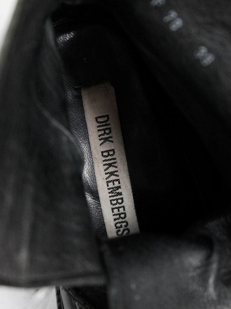 vintage Dirk Bikkembergs black boots with flap and laces through the heel fall 1994 (18)