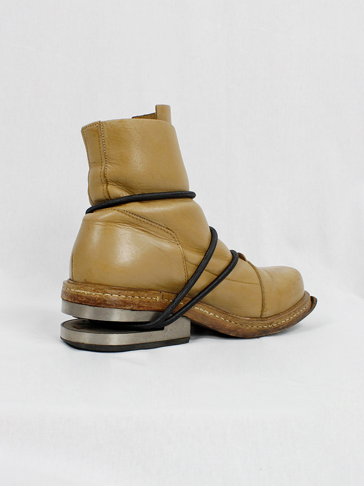 vintage Dirk Bikkembergs cognac brown mountaineering boots with black elastic fall 1996 (9)
