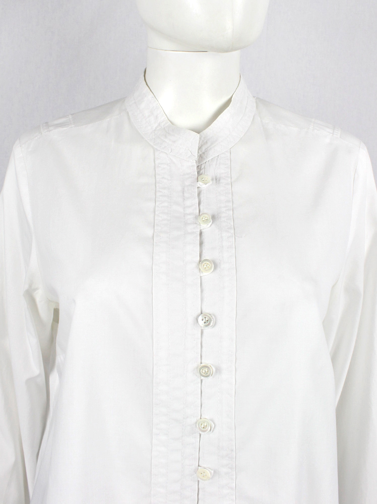 vintage Dries Van Noten white oversized shirt with traditional South-Asian button up collar — spring 1997 (2)