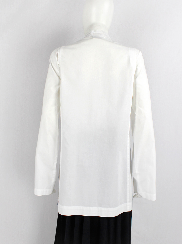 vintage Dries Van Noten white oversized shirt with traditional South-Asian button up collar — spring 1997 (5)