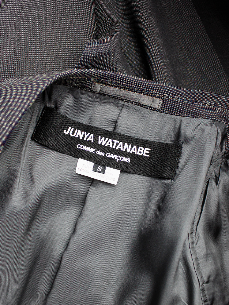 vintage Junya Watanabe grey long waistcoat made of a deconstructed pantsuit spring 2017 (10)