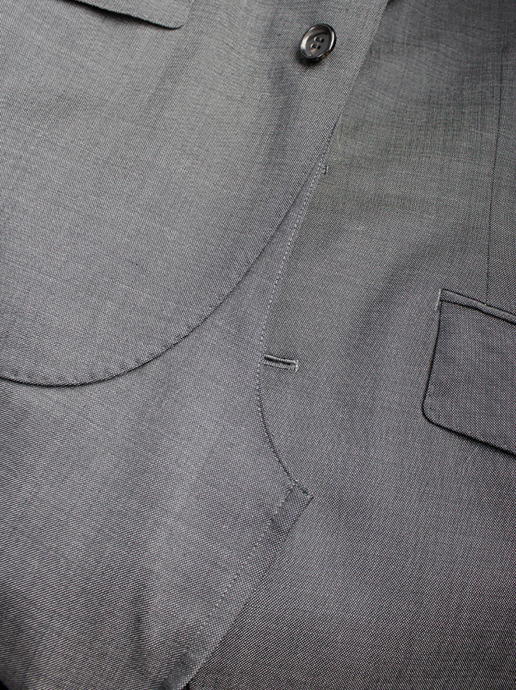vintage Junya Watanabe grey long waistcoat made of a deconstructed pantsuit spring 2017 (9)
