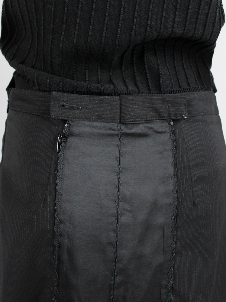 vintage Maison Martin Margiela black skirt tailored outwards with exposed lining on the back fall 2005 (10)