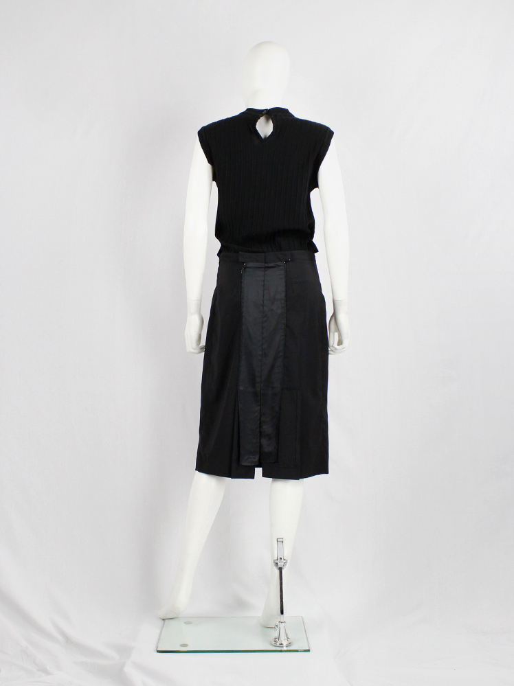 vintage Maison Martin Margiela black skirt tailored outwards with exposed lining on the back fall 2005 (12)