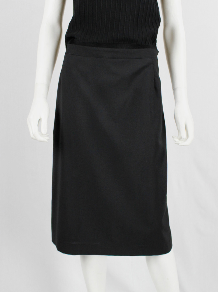 vintage Maison Martin Margiela black skirt tailored outwards with exposed lining on the back fall 2005 (4)
