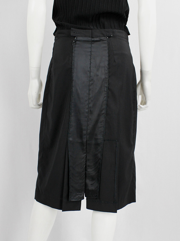 vintage Maison Martin Margiela black skirt tailored outwards with exposed lining on the back fall 2005 (5)