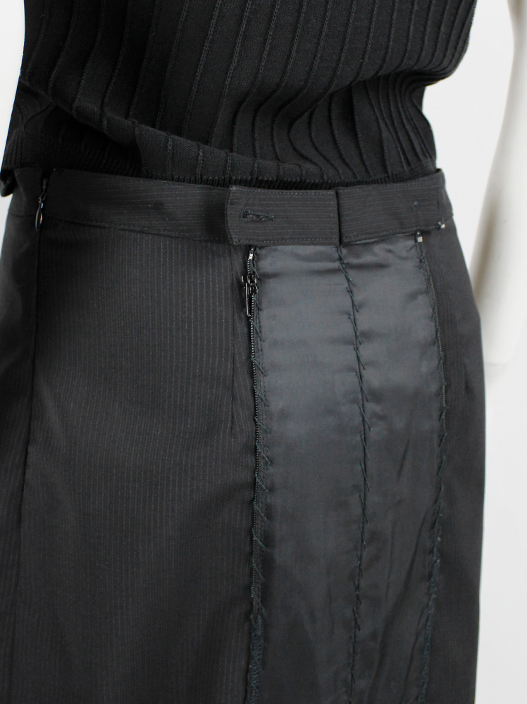 vintage Maison Martin Margiela black skirt tailored outwards with exposed lining on the back fall 2005 (7)