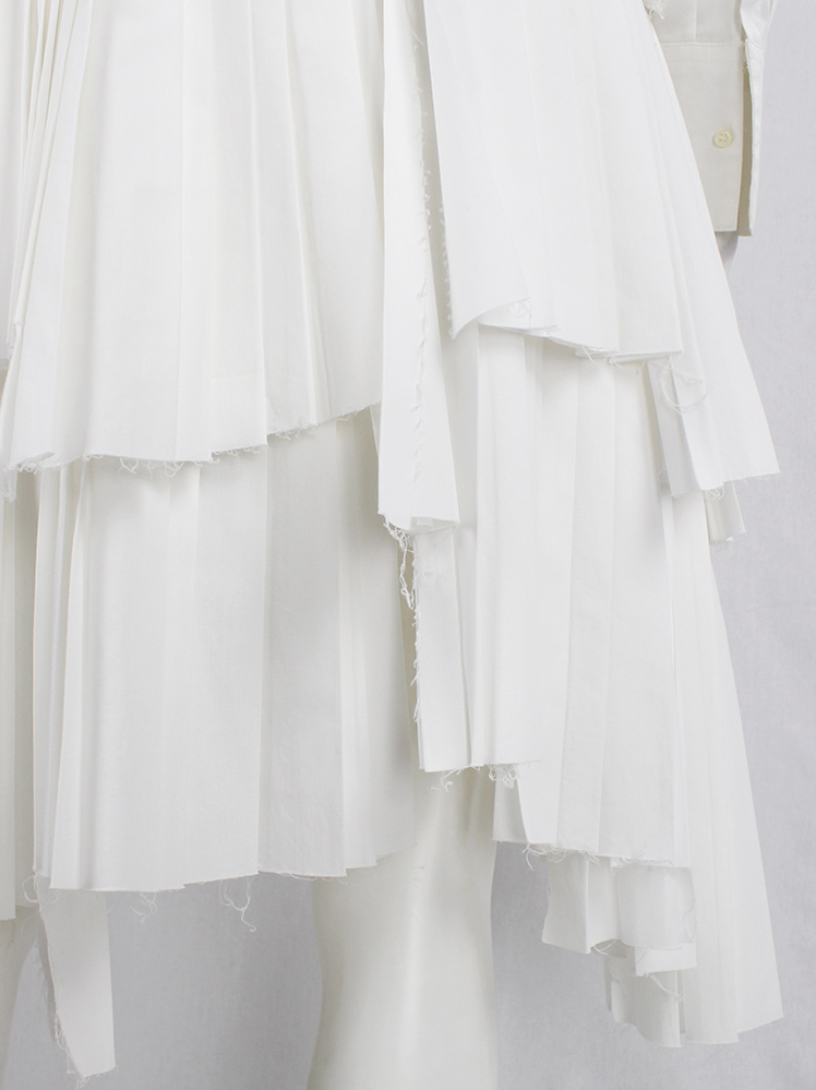 vintage Vandevorst white layered skirt with multiple pleated panels spring 2004 (6)