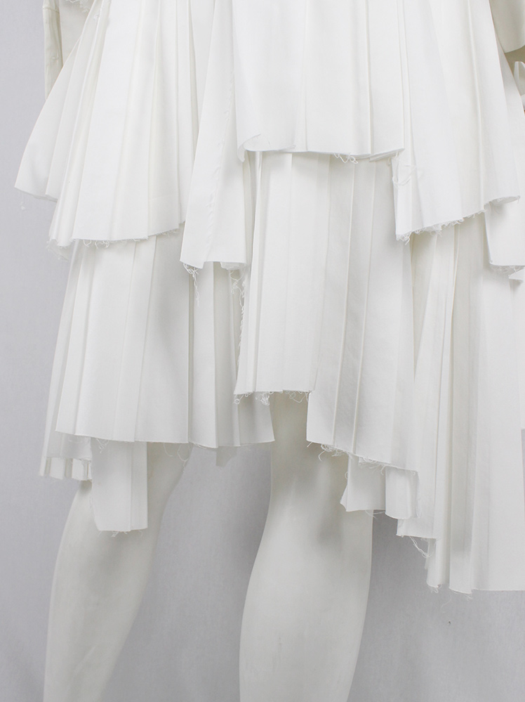 vintage Vandevorst white layered skirt with multiple pleated panels spring 2004 (8)
