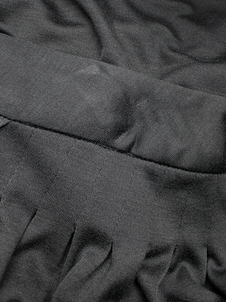 vintage Veronique Branquinho dark grey skirt with panels of macramé decoration and fringes spring 2007 (13)
