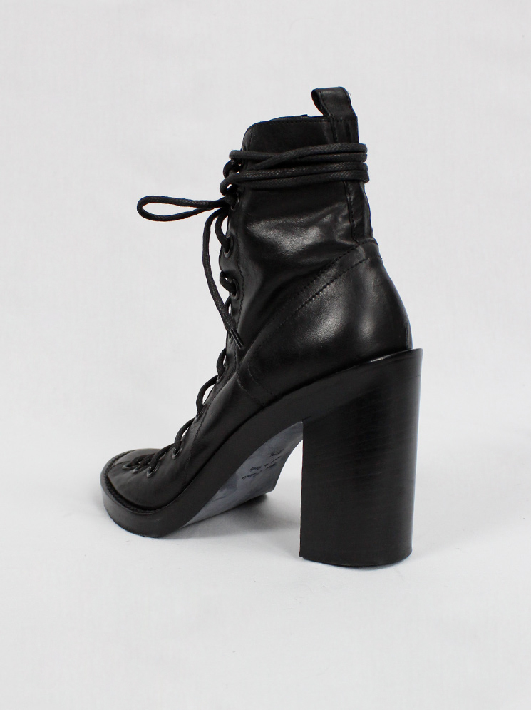 vintage Ann Demeulemeester Blanche black sandals with corset lacing resort 2013 (1)
