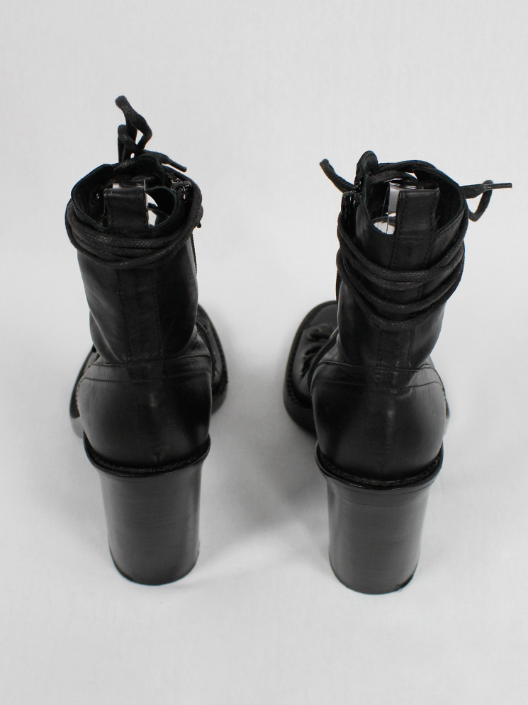 vintage Ann Demeulemeester Blanche black sandals with corset lacing resort 2013 (10)
