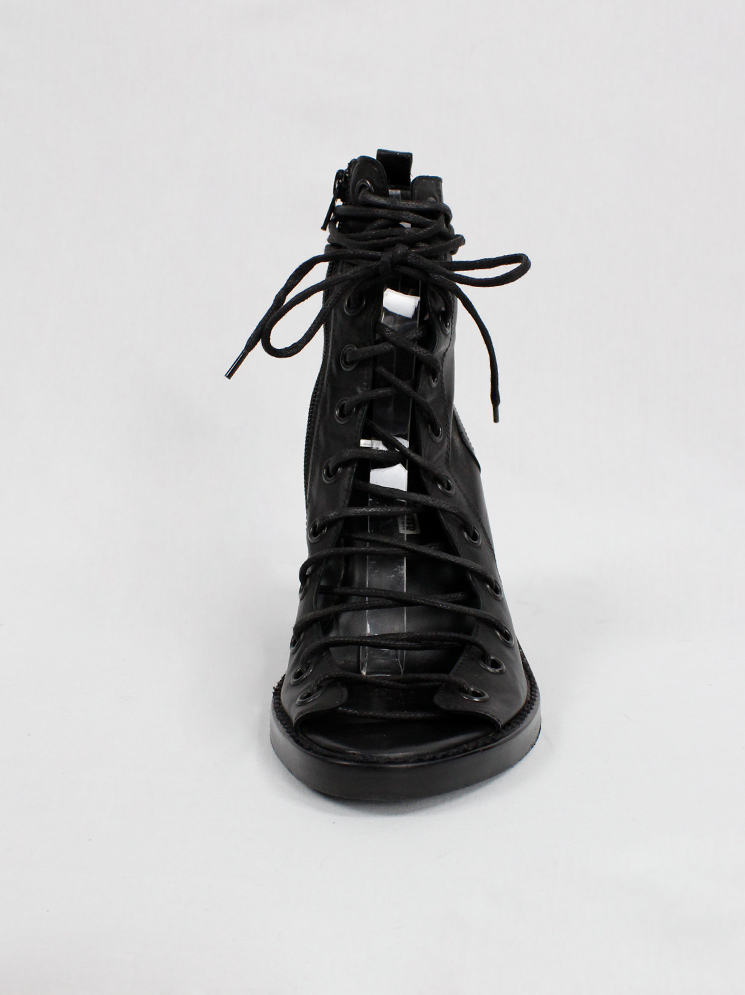 vintage Ann Demeulemeester Blanche black sandals with corset lacing resort 2013 (19)