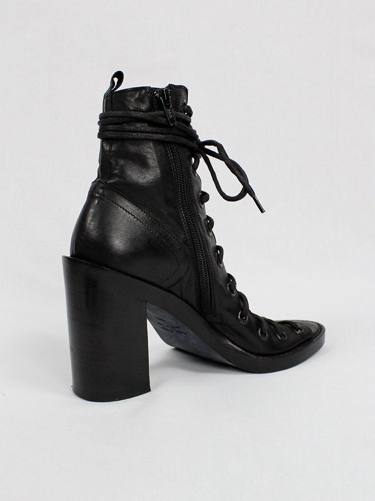 vintage Ann Demeulemeester Blanche black sandals with corset lacing resort 2013 (22)