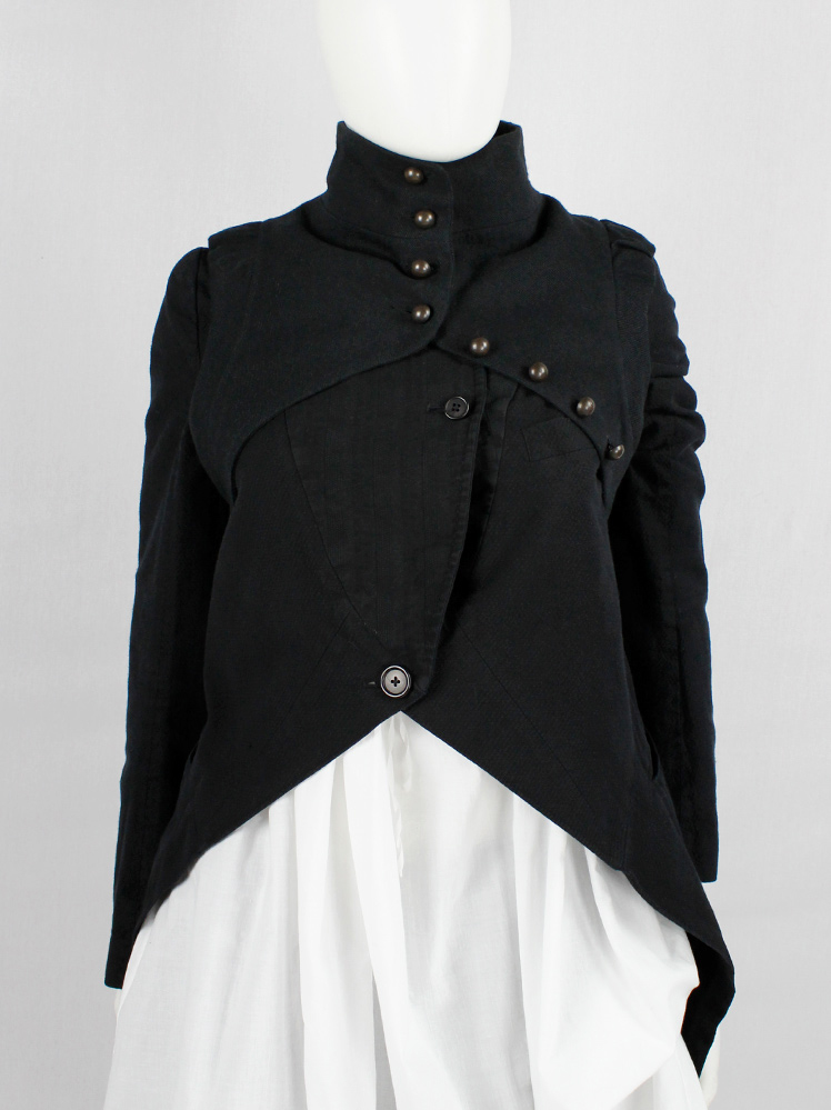 vintage Ann Demeulemeester black cropped bolero with brass buttons fall 2009 (1)