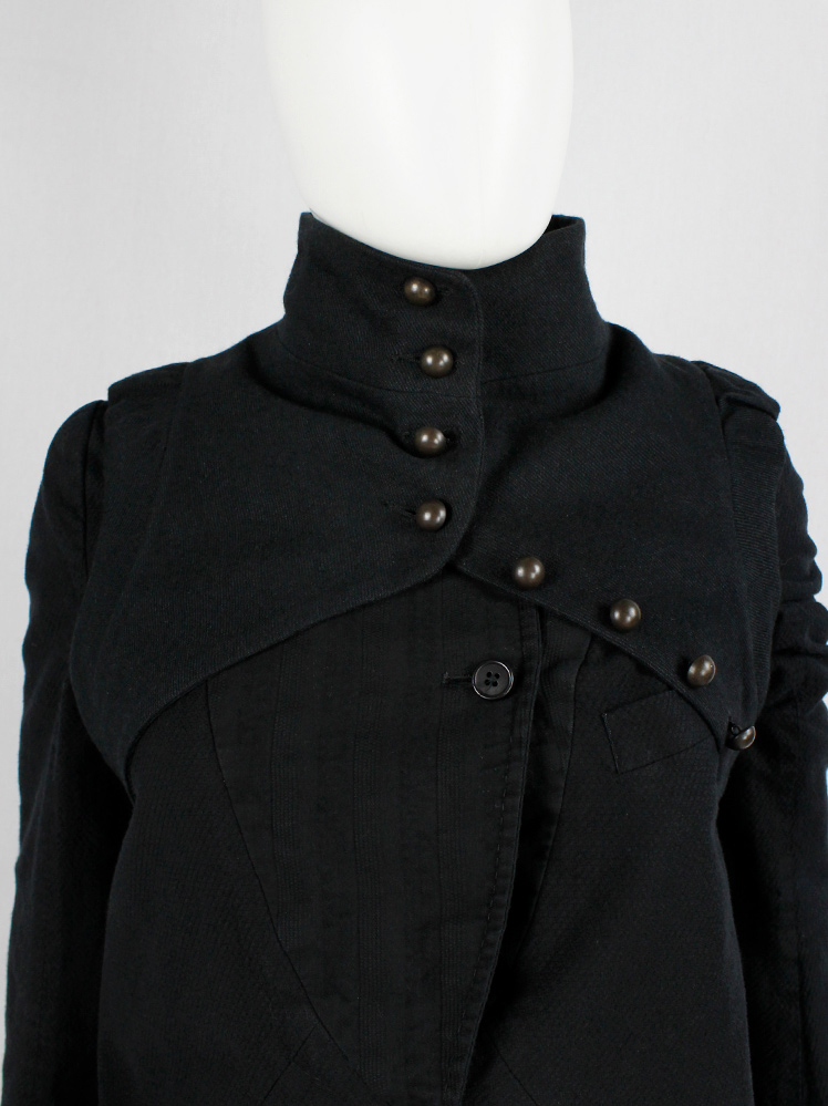 vintage Ann Demeulemeester black cropped bolero with brass buttons fall 2009 (2)