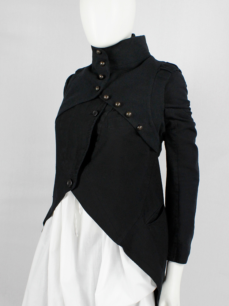 vintage Ann Demeulemeester black cropped bolero with brass buttons fall 2009 (3)