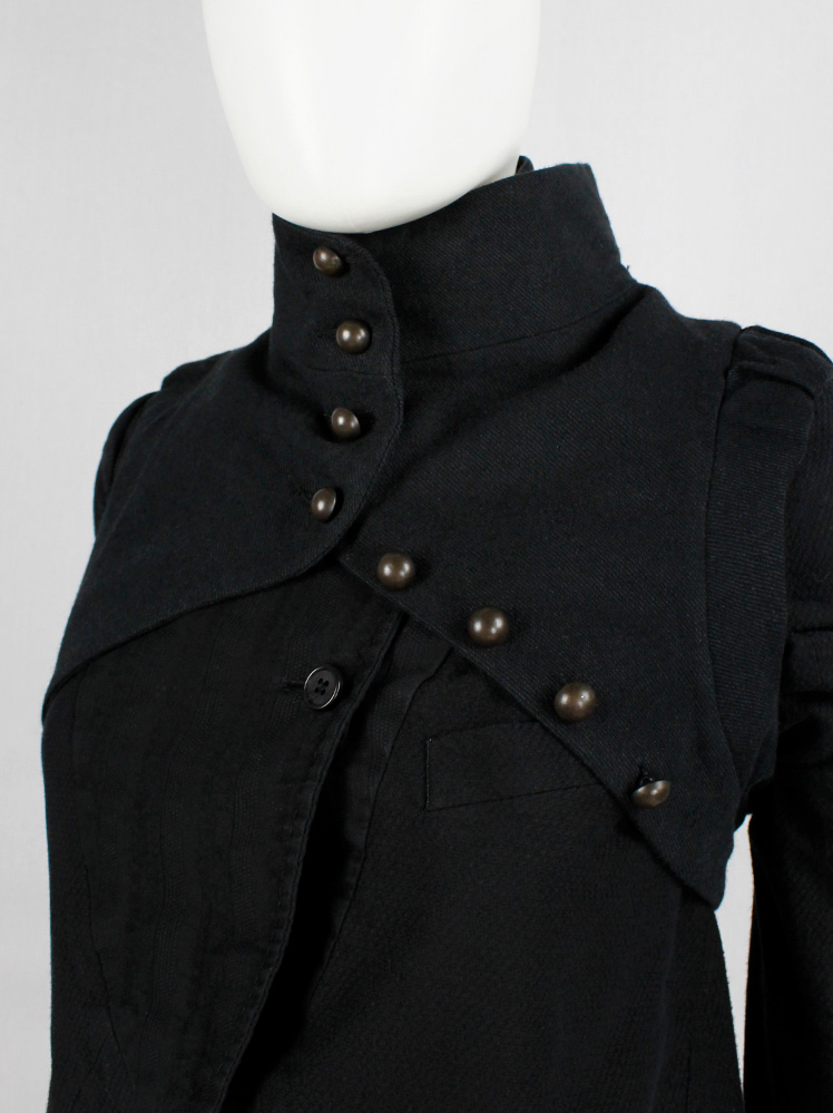 vintage Ann Demeulemeester black cropped bolero with brass buttons fall 2009 (4)