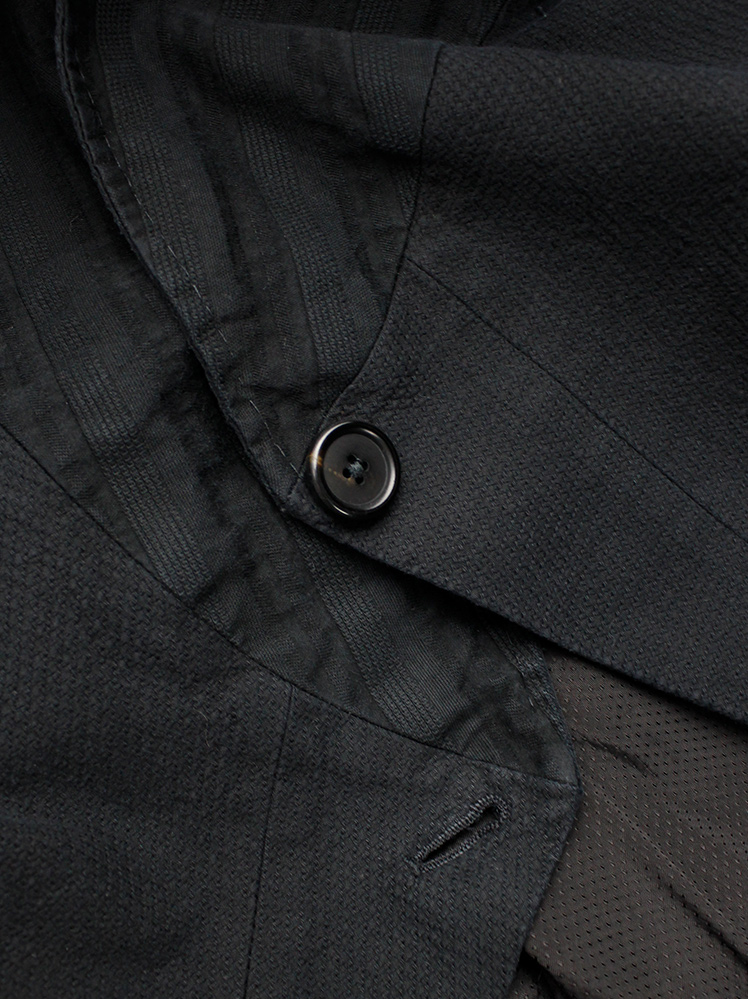vintage Ann Demeulemeester black cutaway jacket with overlapping neckline spring 2007 (10)