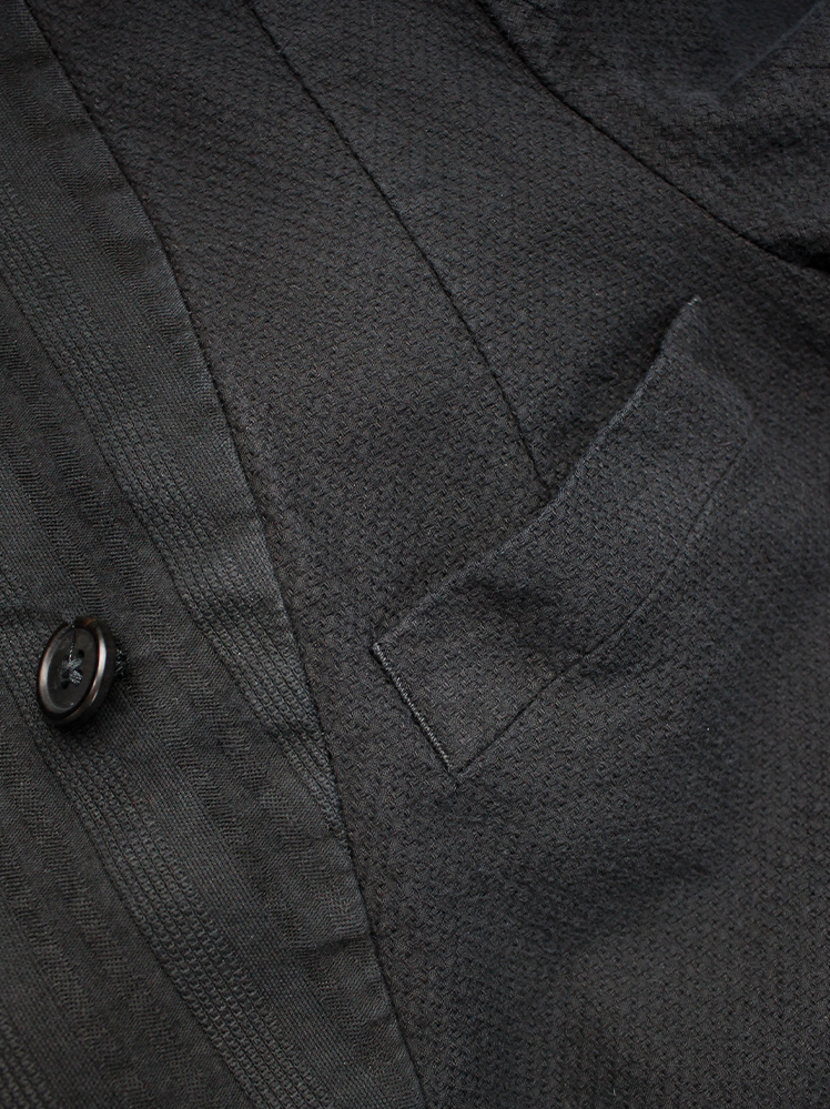 vintage Ann Demeulemeester black cutaway jacket with overlapping neckline spring 2007 (11)