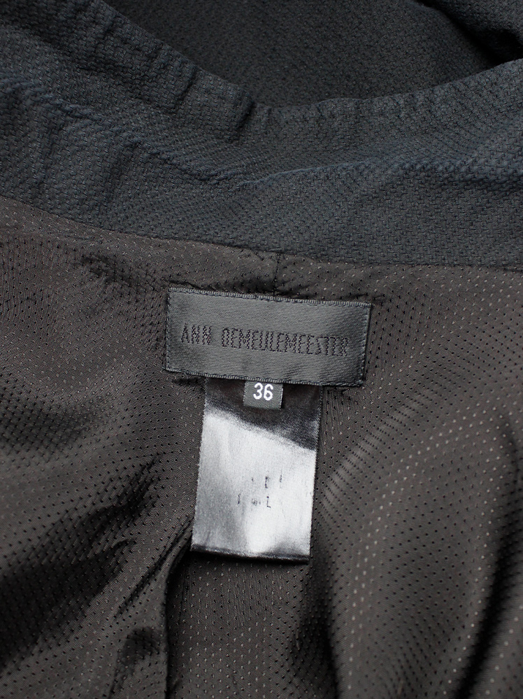 vintage Ann Demeulemeester black cutaway jacket with overlapping neckline spring 2007 (12)