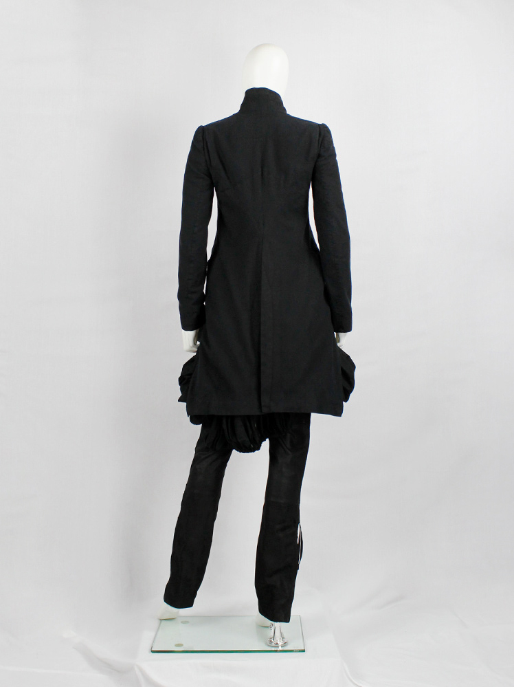 vintage Ann Demeulemeester black cutaway jacket with overlapping neckline spring 2007 (7)