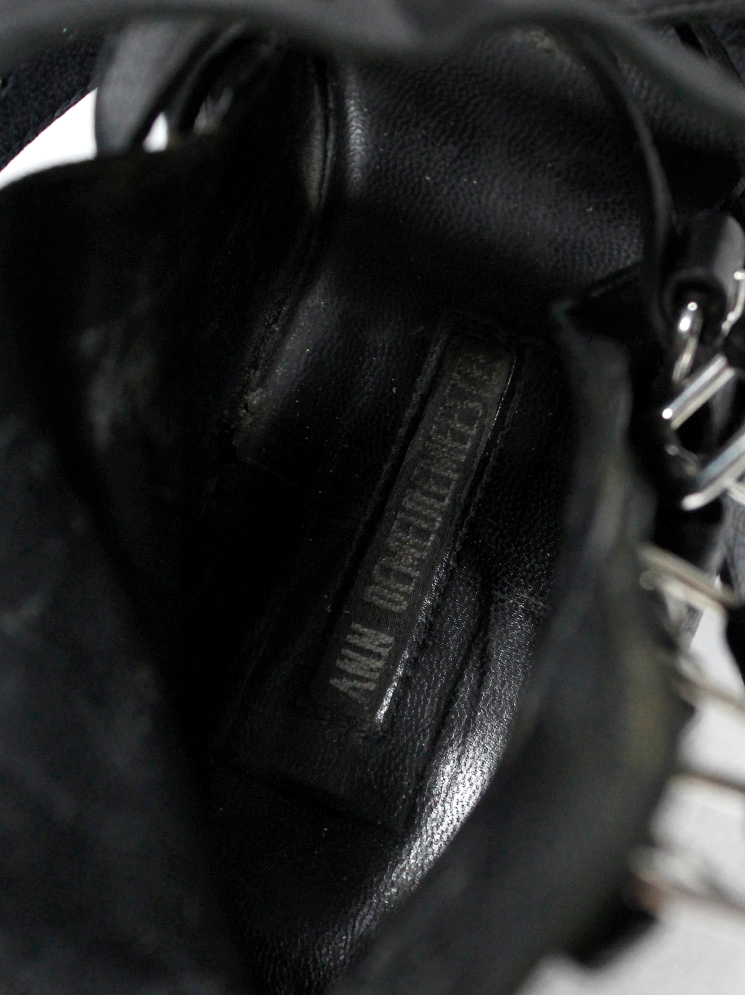 vintage Ann Demeulemeester black gladiator wedge sandals with buckle belts runway spring 2010 (10)