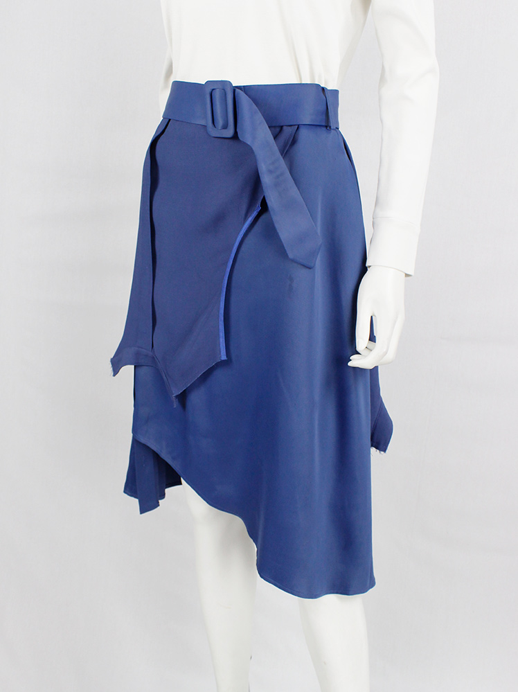 vintage Maison Margiela MM6 asymmetric blue skirt made of a deconstructed dress spring 2017 (13)