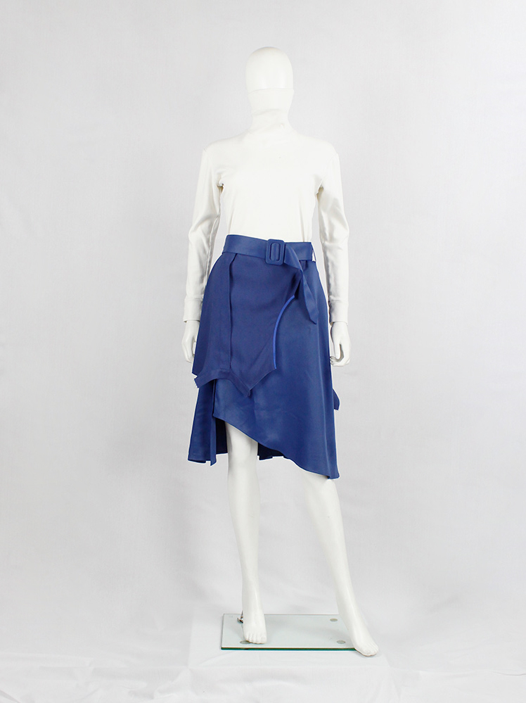 vintage Maison Margiela MM6 asymmetric blue skirt made of a deconstructed dress spring 2017 (14)