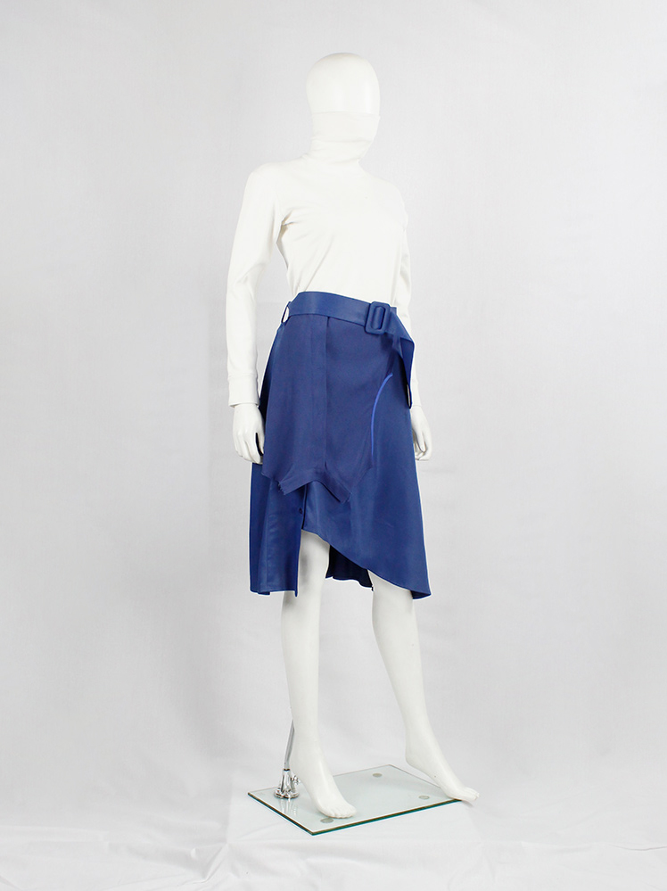 vintage Maison Margiela MM6 asymmetric blue skirt made of a deconstructed dress spring 2017 (15)