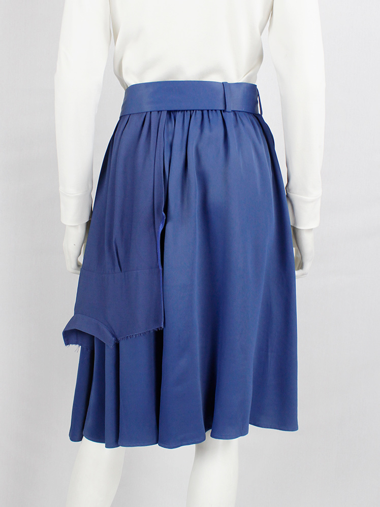 vintage Maison Margiela MM6 asymmetric blue skirt made of a deconstructed dress spring 2017 (2)